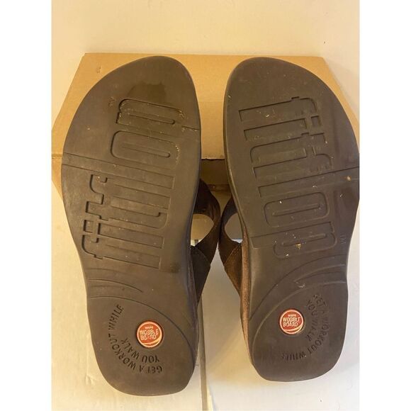 Fit flops size 9 brown suede sandals tone up walking shoes - Picture 4 of 5